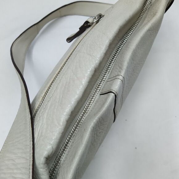 Coach Ivory Pebbled Leather Zipper Closure Crossbody Bag - Picture 14 of 16